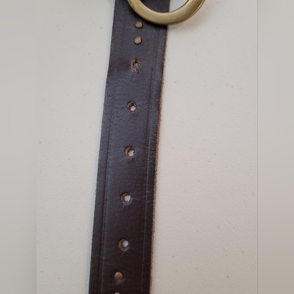 Multi Rivet Brazillian Leather Brown Pant Belt - Size M Unisex - Picture 5 of 7